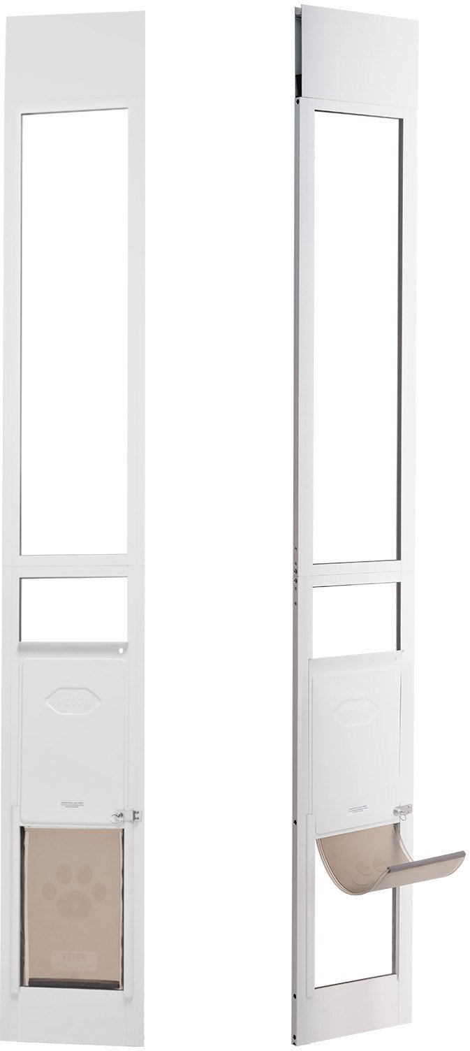 Drzwiczki dla Psa do Drzwi Przesuwnych Aluminiowe Regulacja Wysokości M