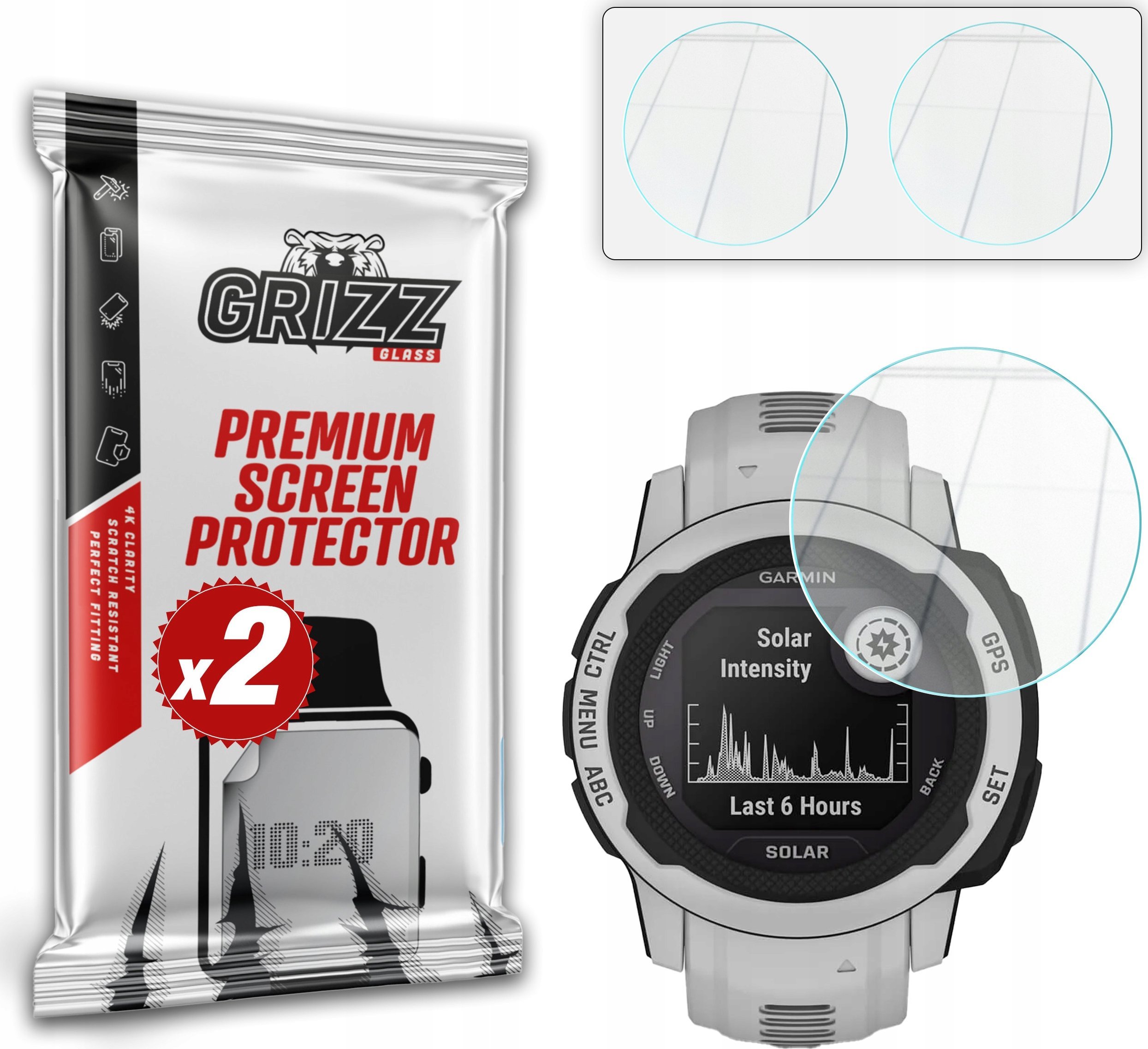 Szkło hybrydowe GrizzGlass HybridGlass do Garmin Instinct 2S 40mm