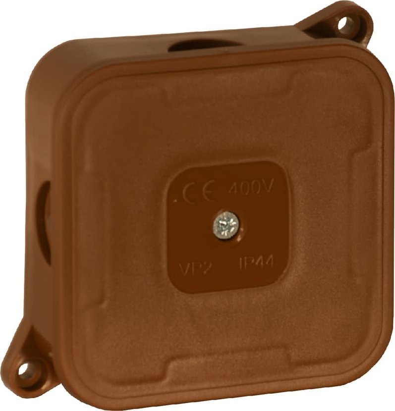 ViPlast Puszka natynkowa pusta 4 wlotów VIPLAST VP-2 BRĄZOWA IP44 85x85x35mm 027-02