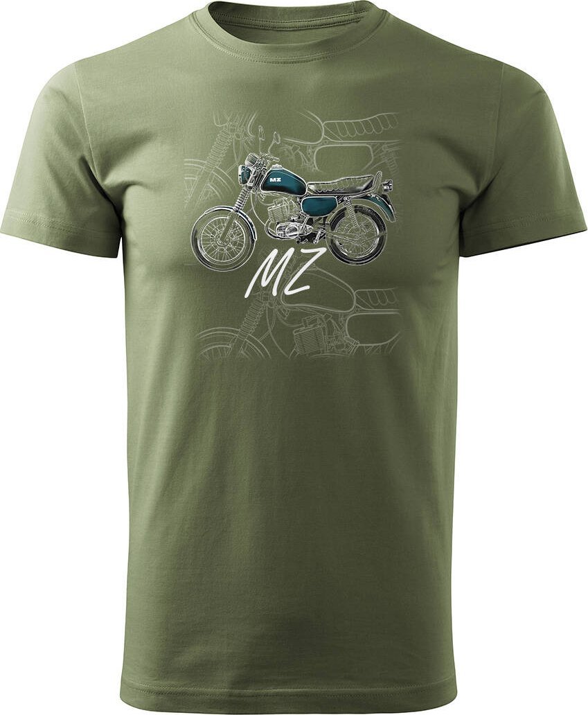 Topslang Koszulka motocyklowa na motor MZ ETZ 150 męska khaki REGULAR M