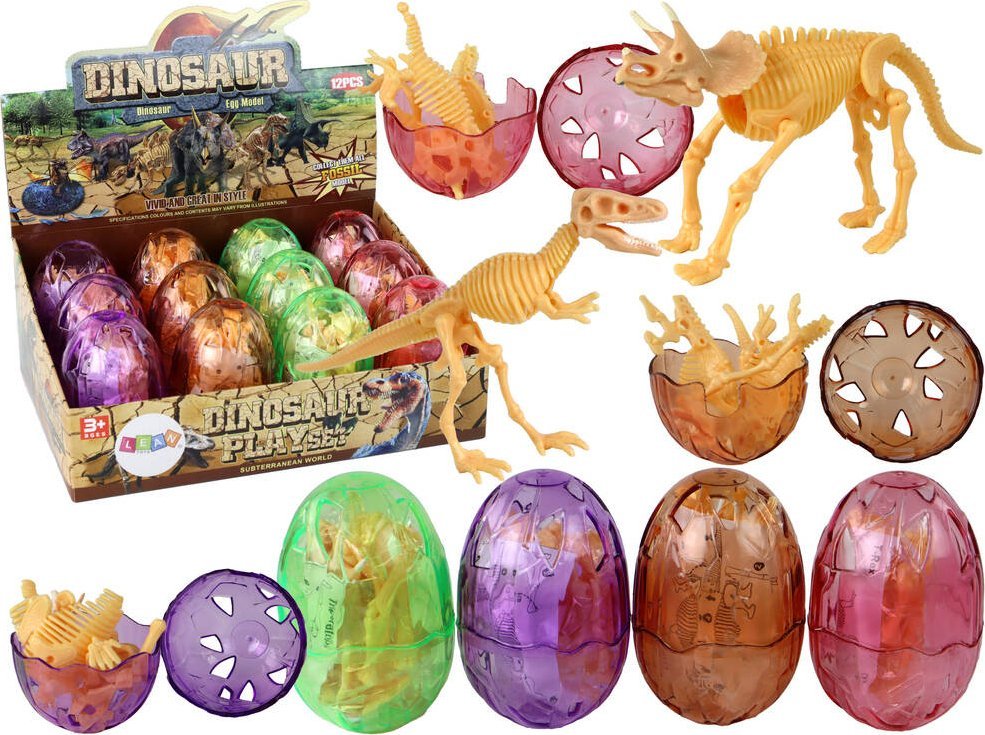 Figurka LeanToys Otwierane Jajo Dinozaura Figurka Żółta 4 Kolory 9 cm