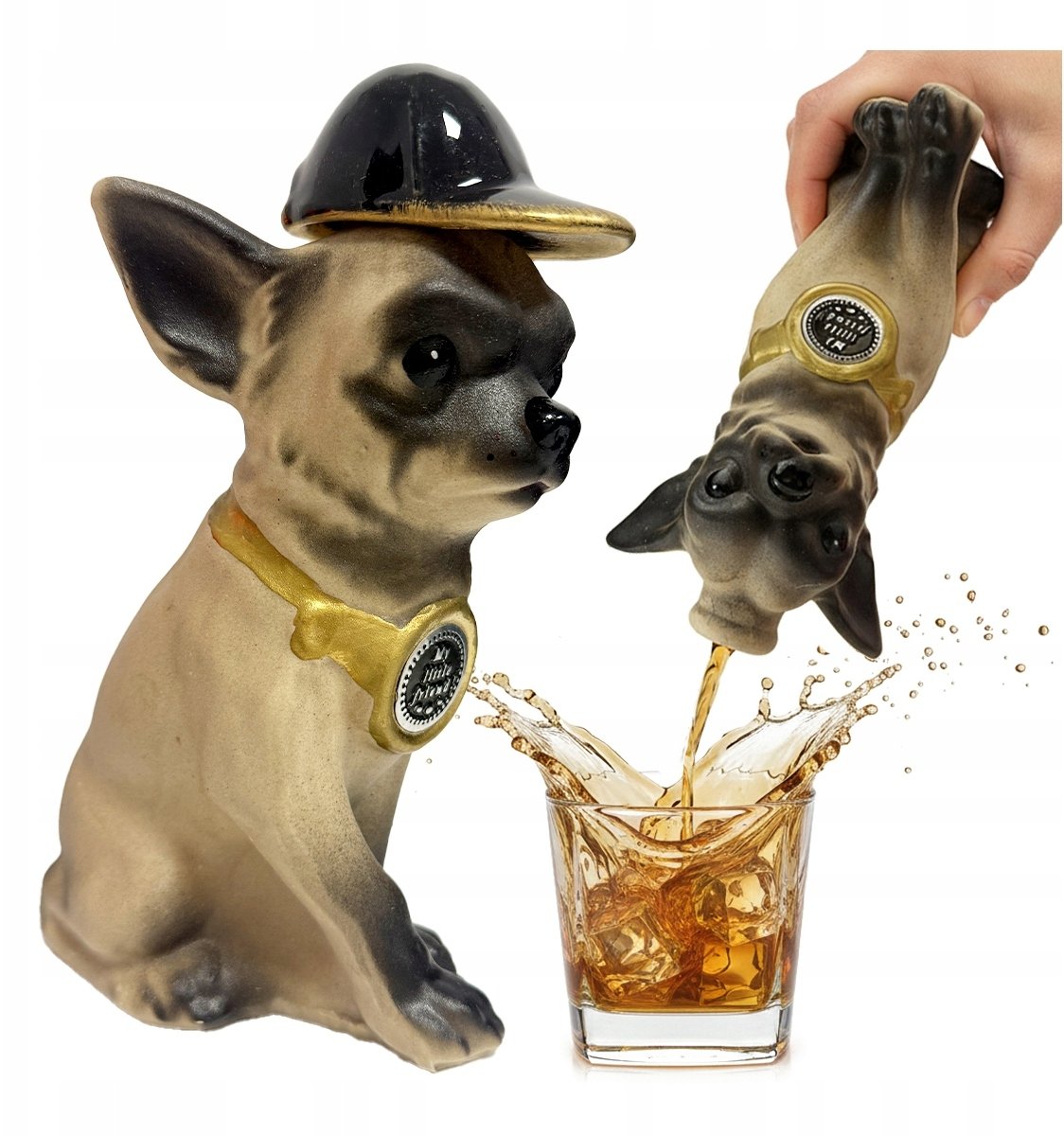 Bimberek Butelka Ceramiczna PIES 350ml Butelki Ozdobne na Nalewkę Wino