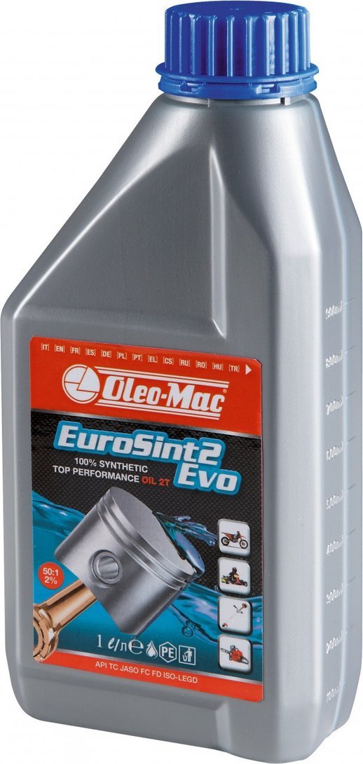 Oleo-Mac OLEJ DO SILNIKÓW DWUSUWOWYCH MIX 2T OLEO-MAC EUROSINT 2 EVO 1L 1000ML 2-SUW DO SILNIKA MIESZANKI PALIWOWEJ OLEJ SILNIKOWY STIHL do silników d