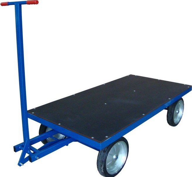 WiZ Wózek platformowy. Platforma ze sklejki z siatką antypoślizgową. Wym. 1000x2000mm (Koła: Pełne)