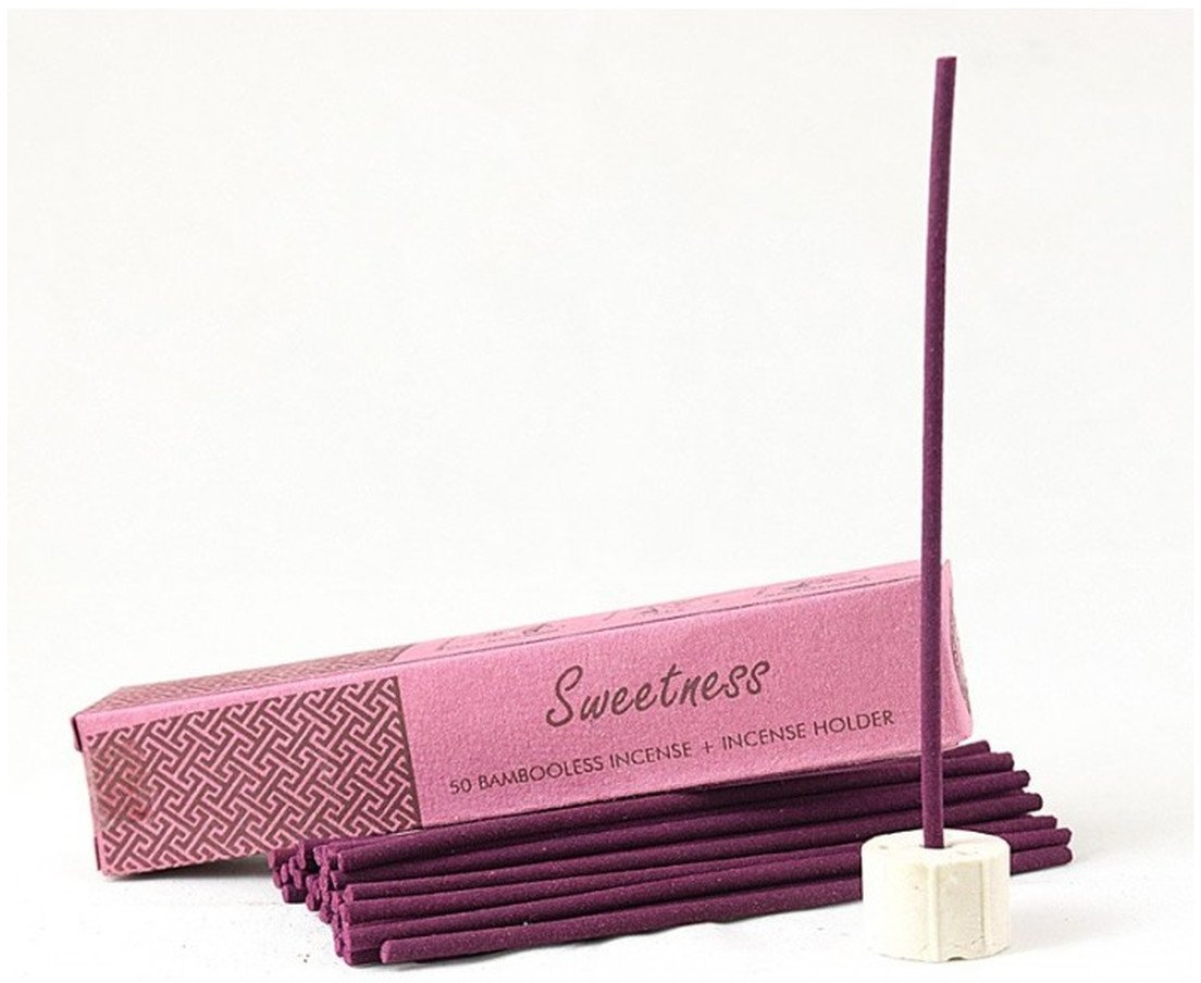 Song of India Sweetness Nie zawierające bambusa kadzidła indyjskie z ceramicznym stojakiem 50 szt.