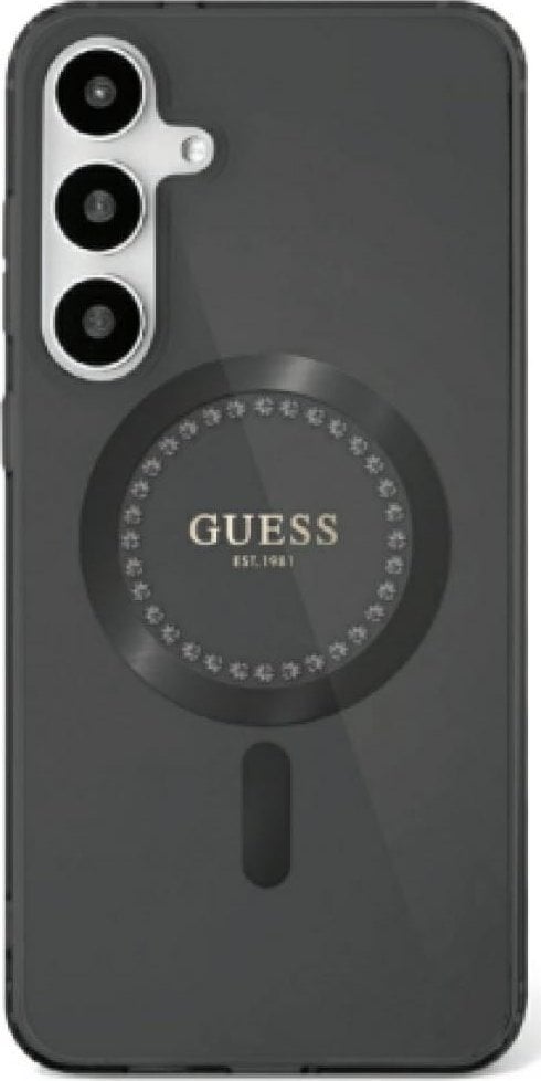 Guess Rhinestones Printed Classic Logo MagSafe Samsung Galaxy S25 Ultra case black