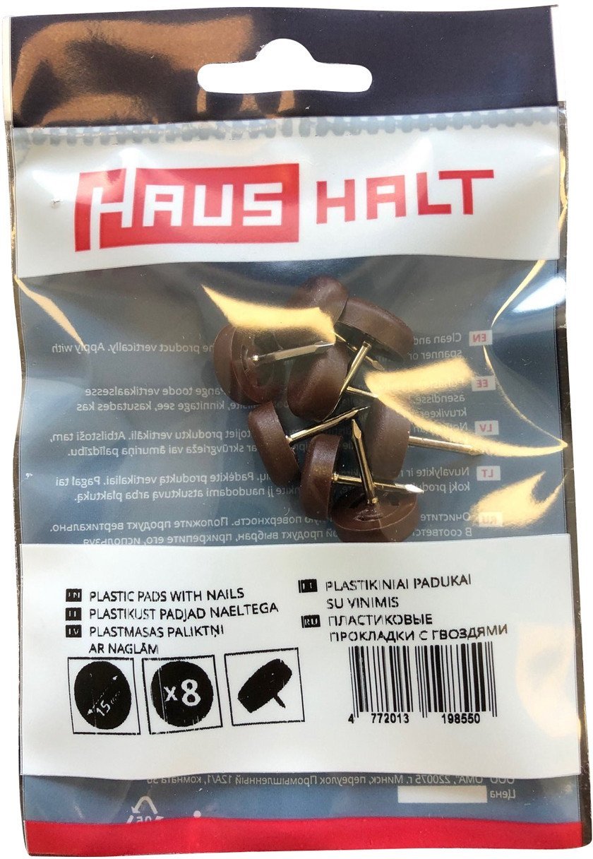 PLASTIC PADS WITH NAIL D15 BROWN 8 PCS