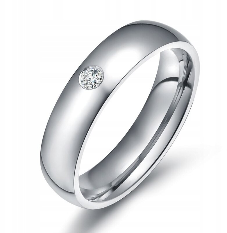 SREBRNY PIERŚCIONEK OBRĄCZKA ŚLUBNA STAL 316L r.28