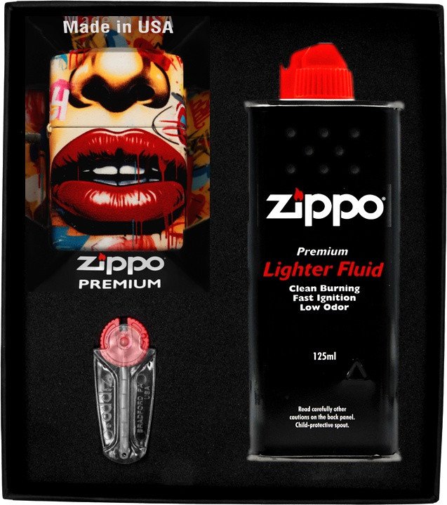 Zestaw ZIPPO Zapalniczka STREET ART FACE DESIGN Prezentowy No1