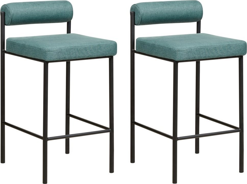 Beliani Zestaw 2 krzeseł barowych lazurowy AMAYA