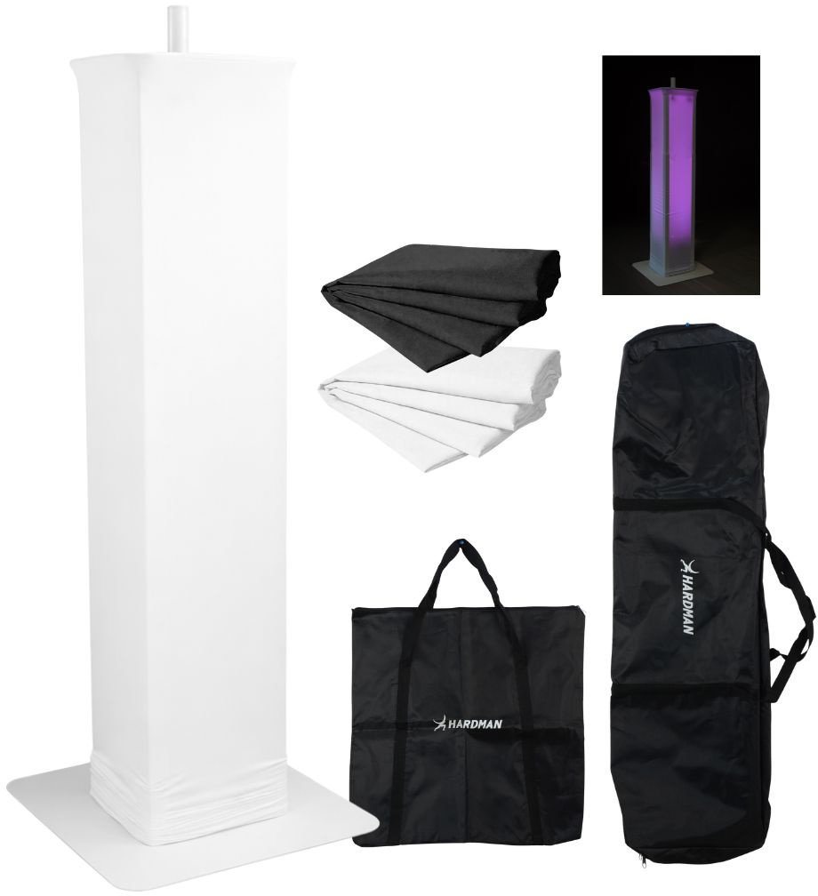 Biały totem 100-175cm PTS23W statyw sceniczny Dj z akcesoriami one size