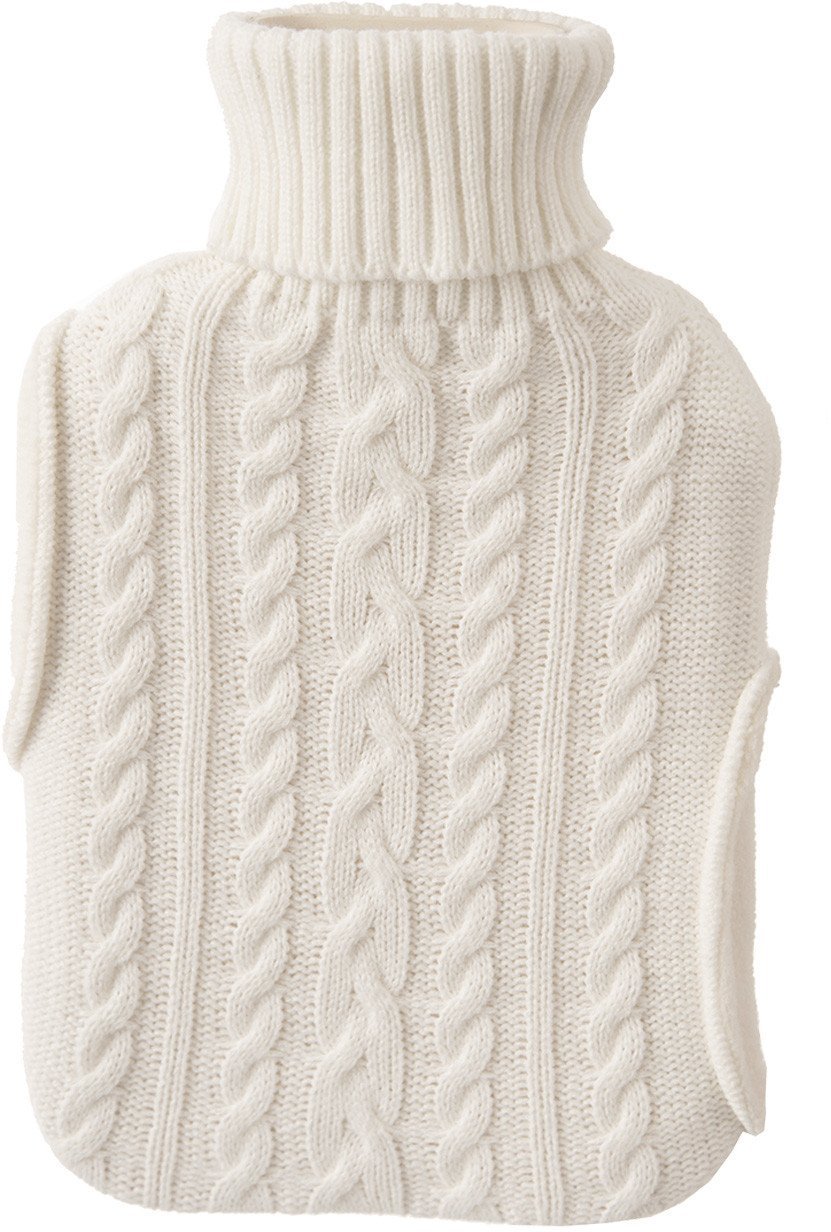 Termofor gumowy w pokrowcu sweterku beżowy 1,6 l 33x20 cm