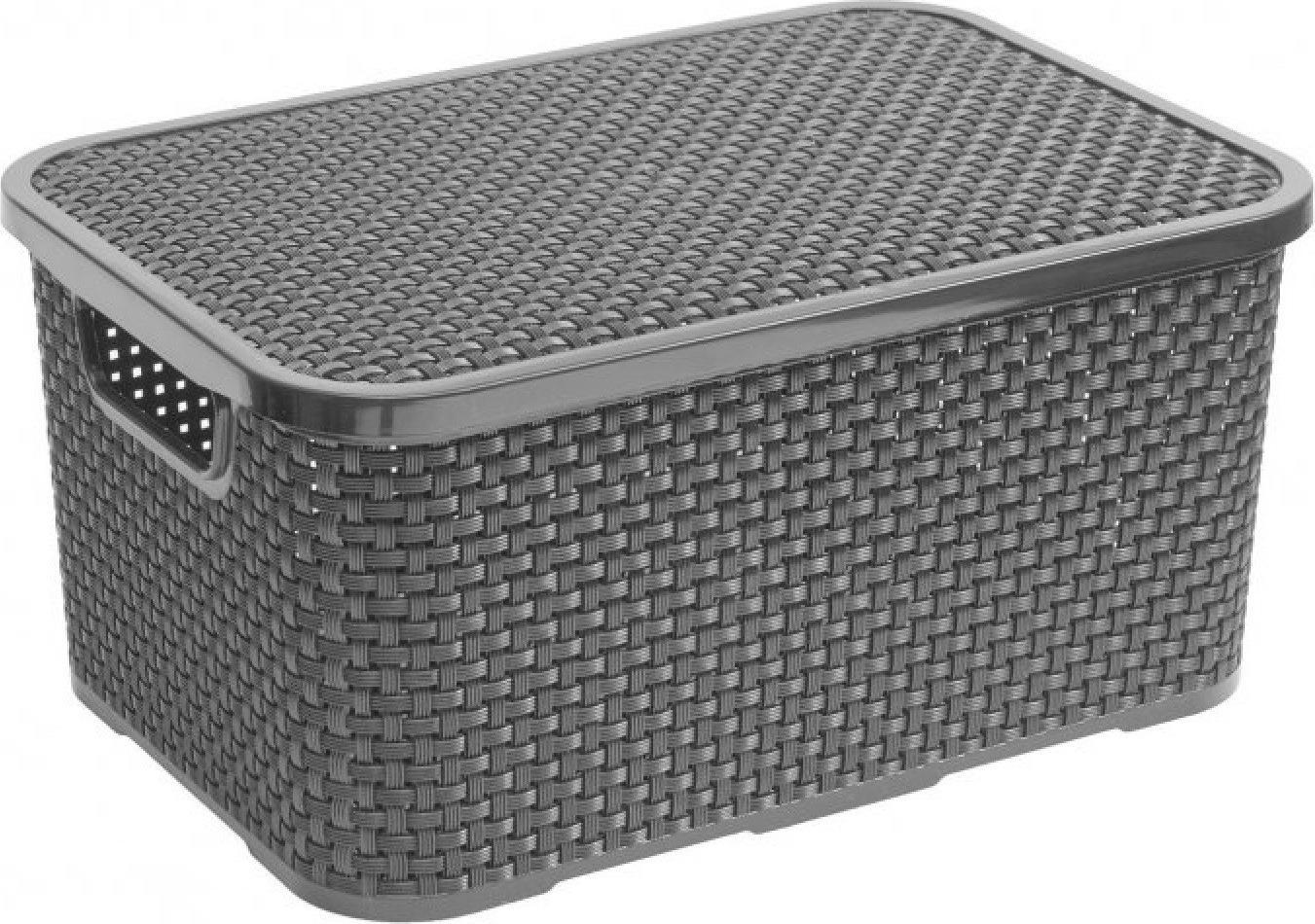 Branq Koszyk rattanowy z pokrywą 10L antracyt