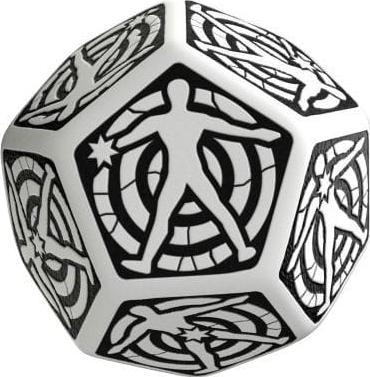 Q-Workshop Kość Trafienia 12 ścian - Biało-czarna