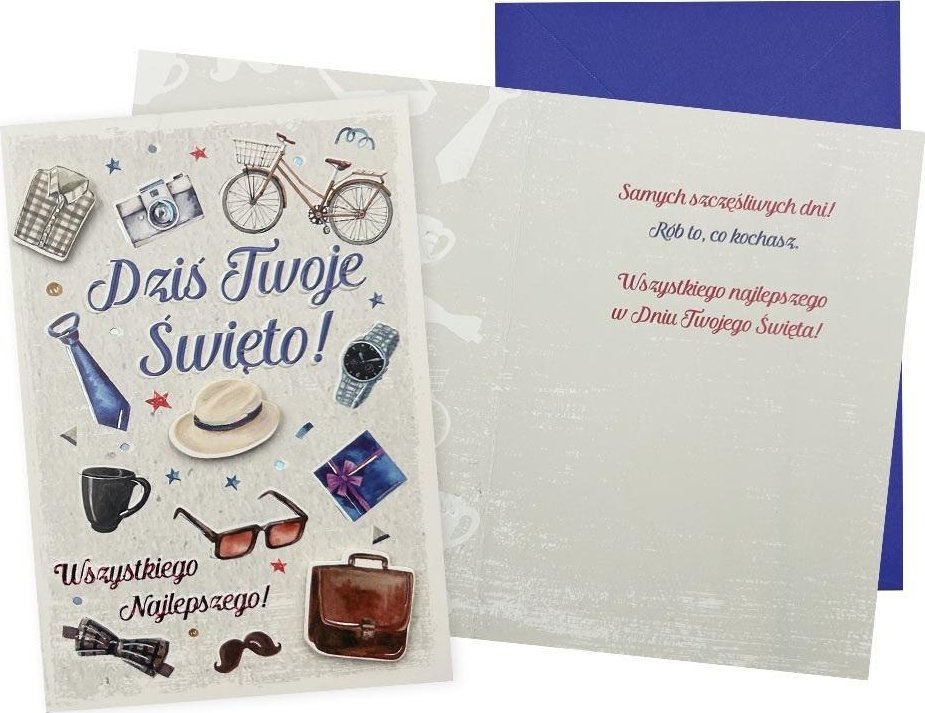 Karnet B6 Wszystkiego najlepszego (męski)