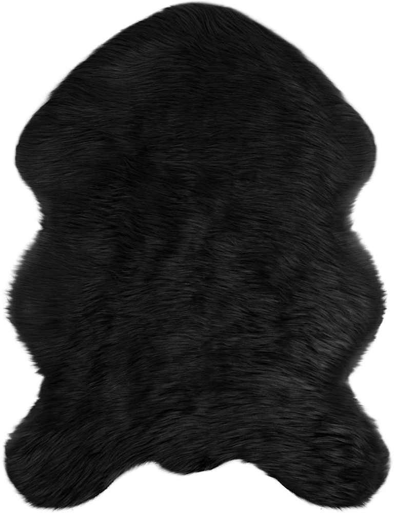 vidaXL Sztuczny dywan owczy czarny Poliester 80 x 120 cm