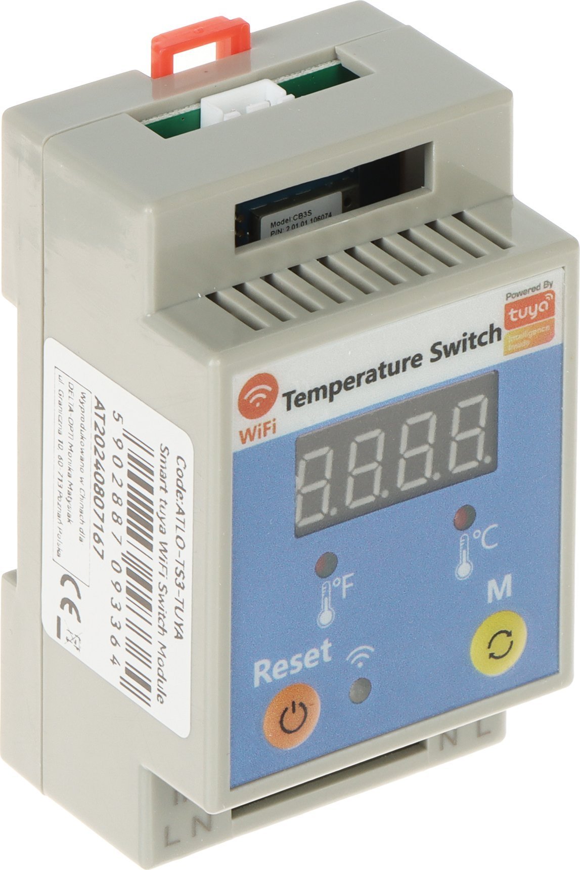 INTELIGENTNY PRZEŁĄCZNIK Z POMIAREM TEMPERATURY ATLO-TS3-TUYA Wi-Fi, Tuya Smart