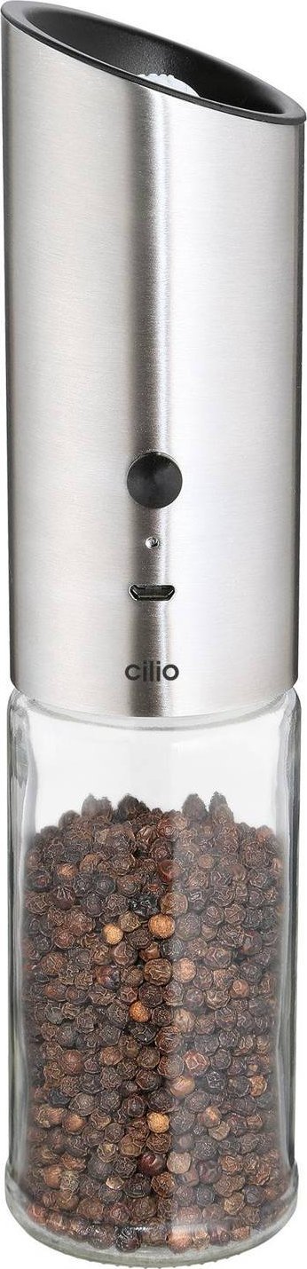 Młynek do przypraw Cilio Elektryczny młynek do pieprzu lub soli ładowany przez USB śred. 5 x 22,5 cm