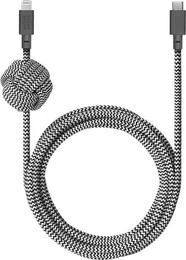 Kabel USB Native Union USB-C - Lightning 3 m Czarno-biały (BELT-KV-CL-ZEB-3)