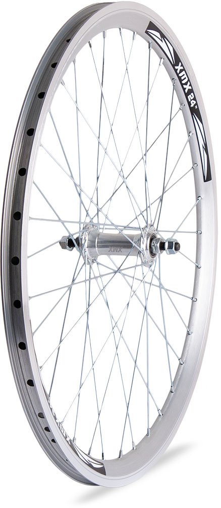 Koło przód 24" obręcz stożkowa srebrna piasta aluminiowa łożyska maszynowe Uniwersalny