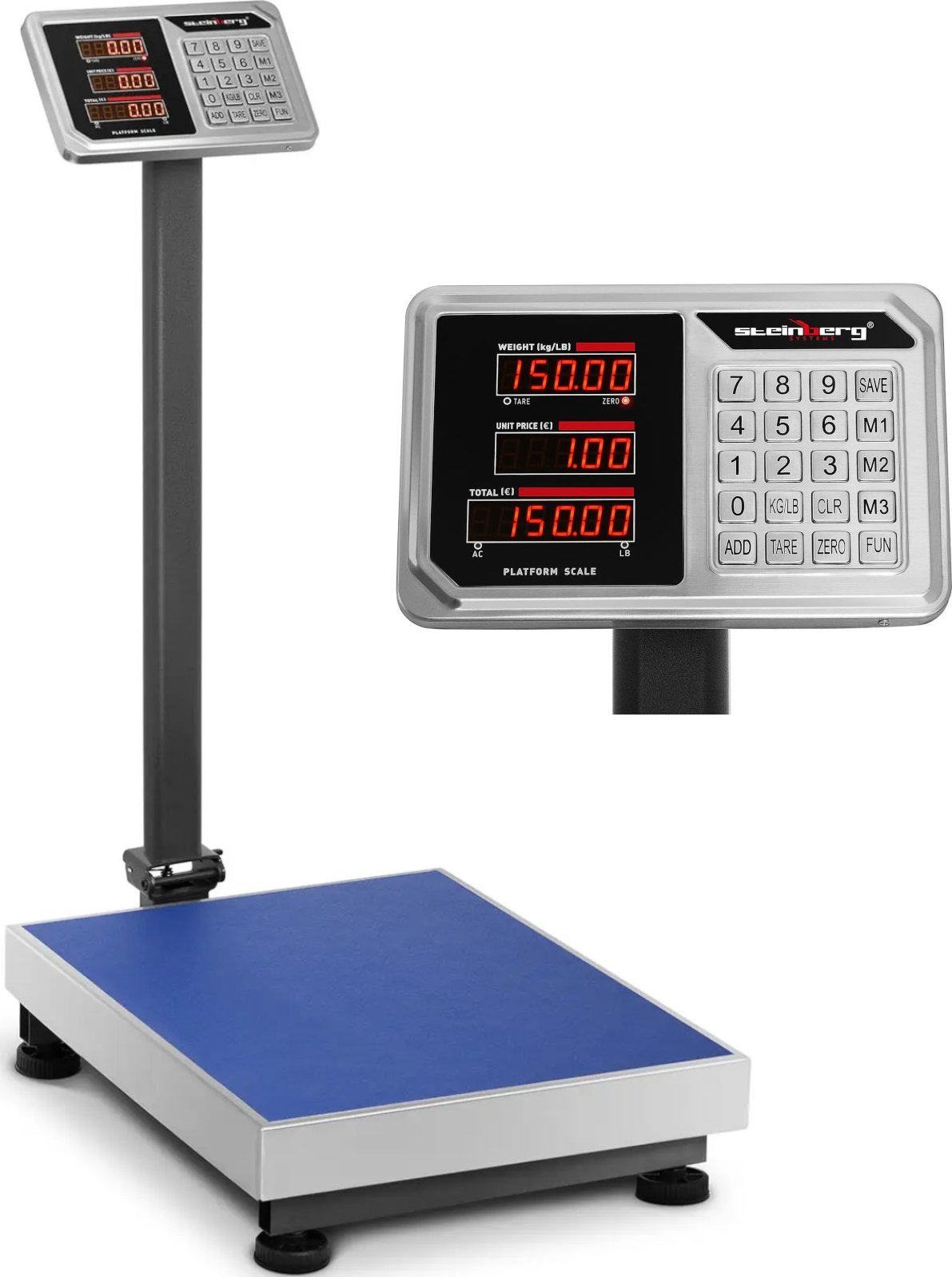 Steinberg Waga platformowa magazynowa licząca LED 45 x 60 cm 150 kg / 20 g Waga platformowa magazynowa licząca LED 45 x 60 cm 150 kg / 20 g