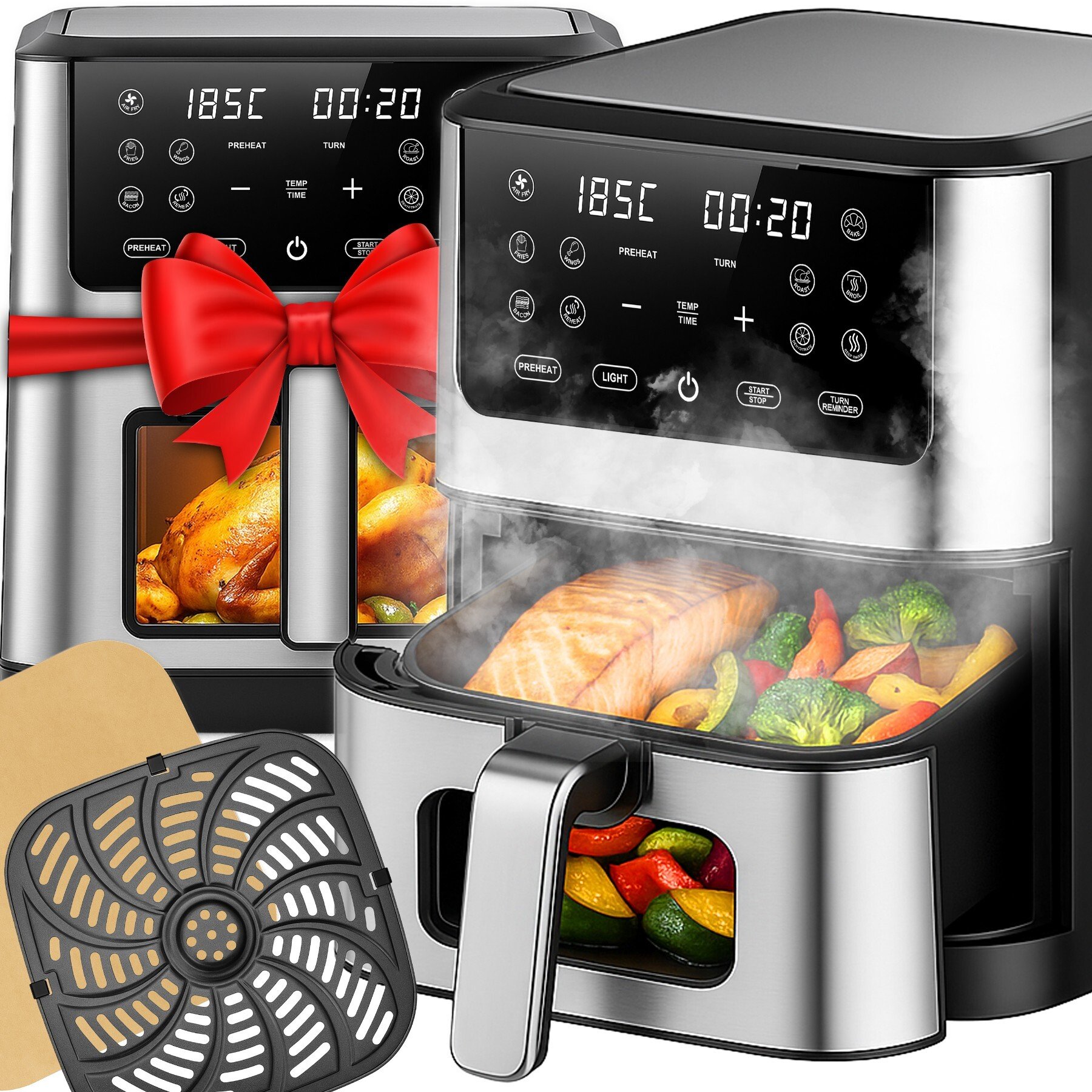 Frytkownica beztłuszczowa Retoo AIR FRYER XXL FRYTKOWNICA 8L 1800W