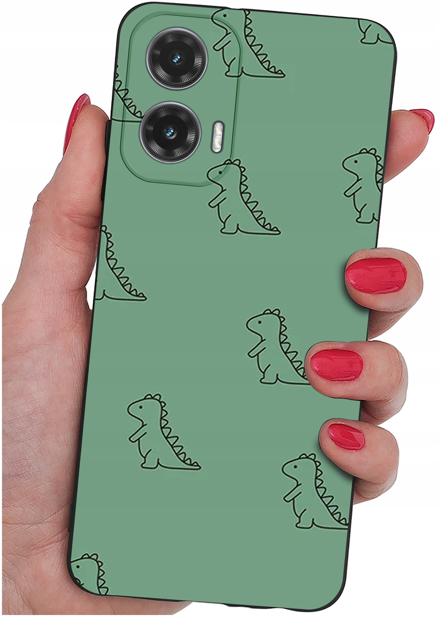 krainaGSM Etui do Motorola Moto G35 5G WZORY SILIKONOWE MATT CASE + SZKŁO 9H