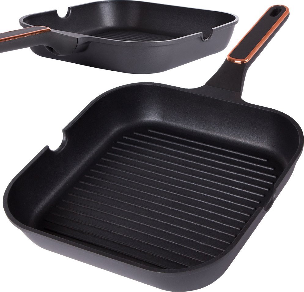 Patelnia Patelnia grillowa do smażenia powłoka nieprzywierająca indukcja gaz 28cm Patelnia grillowa do smażenia powłoka nieprzywierająca indukcja gaz