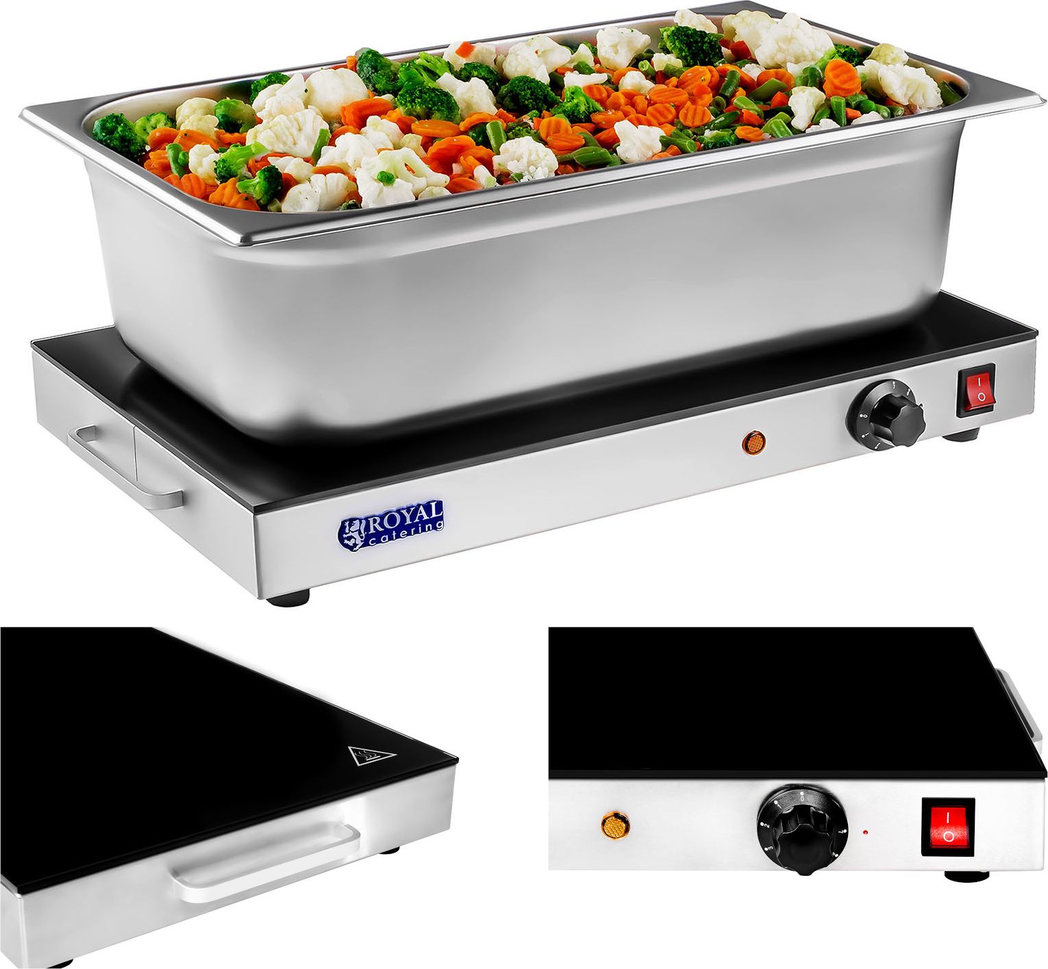 Royal Catering Płyta taca grzewcza stołowa gastronomiczna GN 1/1 Royal Catering Płyta taca grzewcza stołowa gastronomiczna GN 1/1 Royal Catering