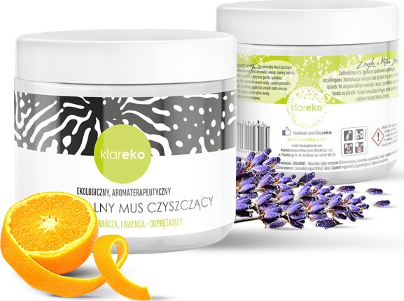 Klareko Fenomenalny Mus Czyszczący *Słodka Pomarańcza, Lawenda 550g