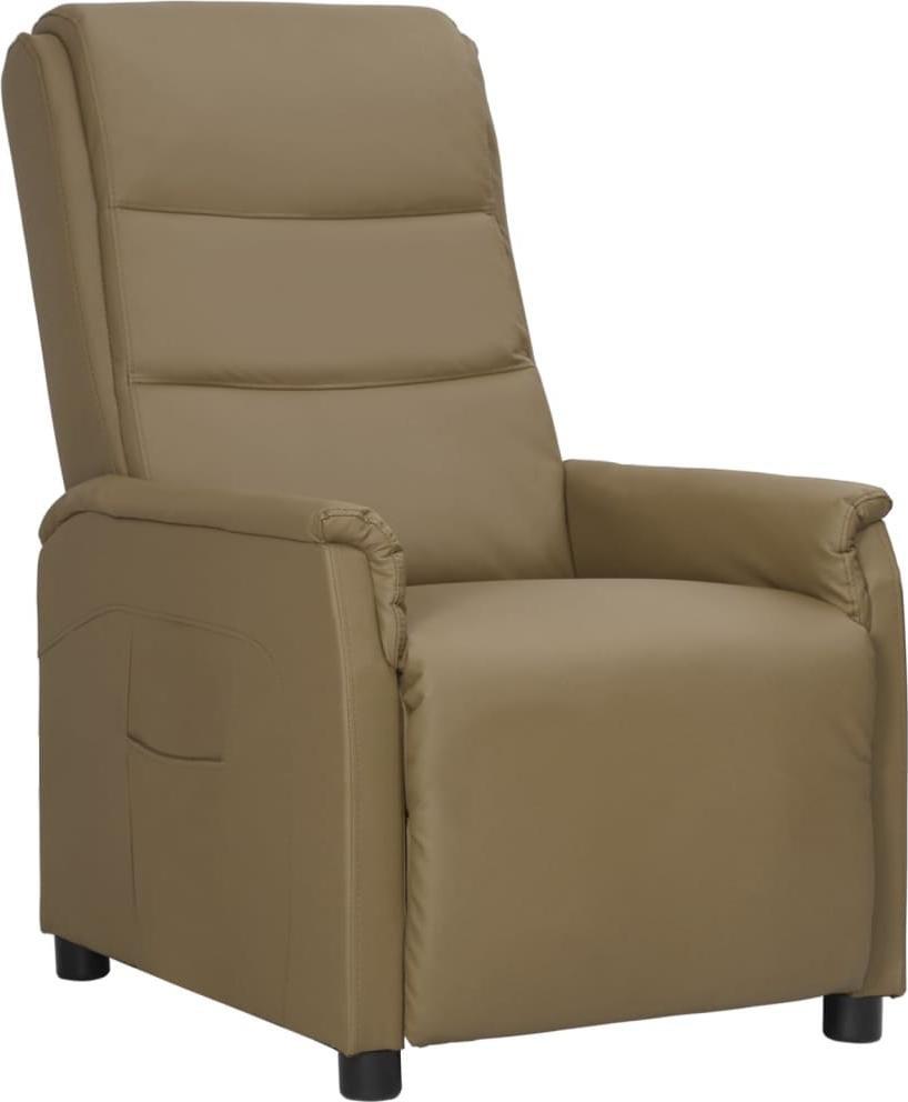 vidaXL Fotel rozkładany, cappuccino, sztuczna skóra