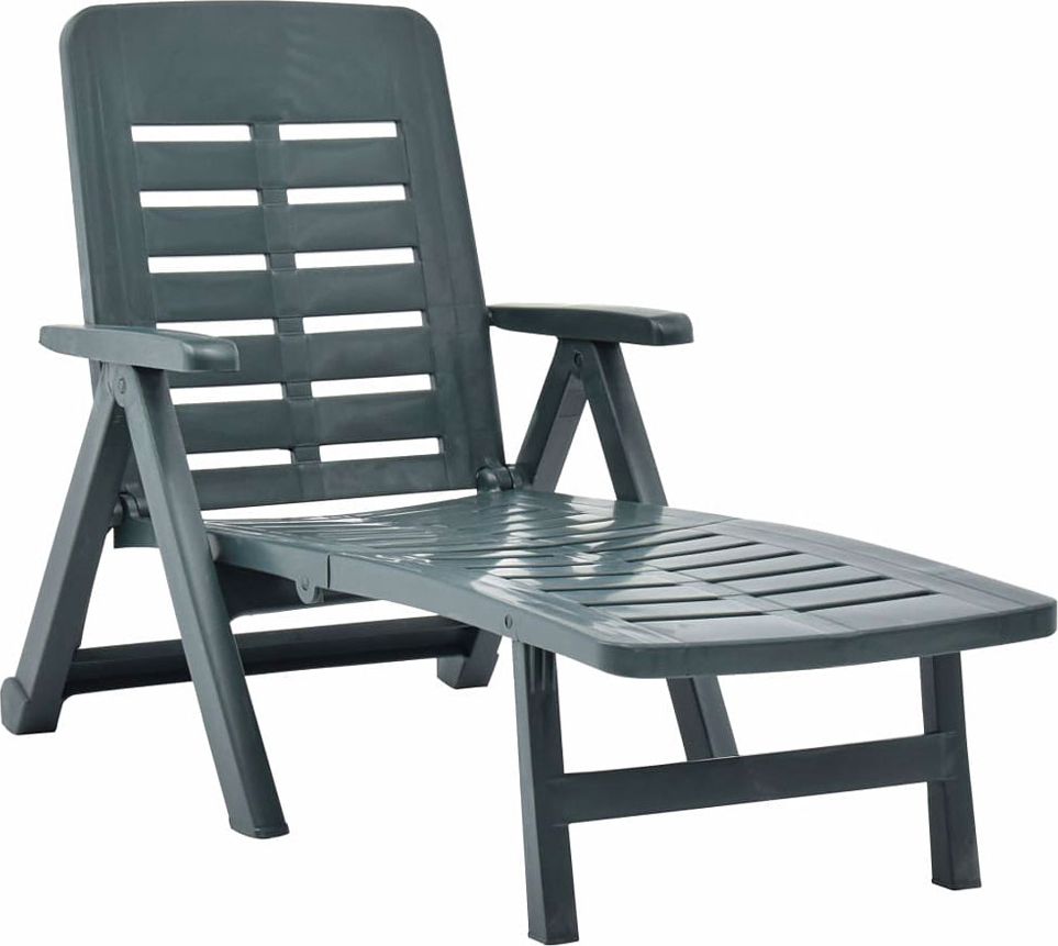 Elior Zielony regulowany leżak ogrodowy z podłokietnikami - Dantes