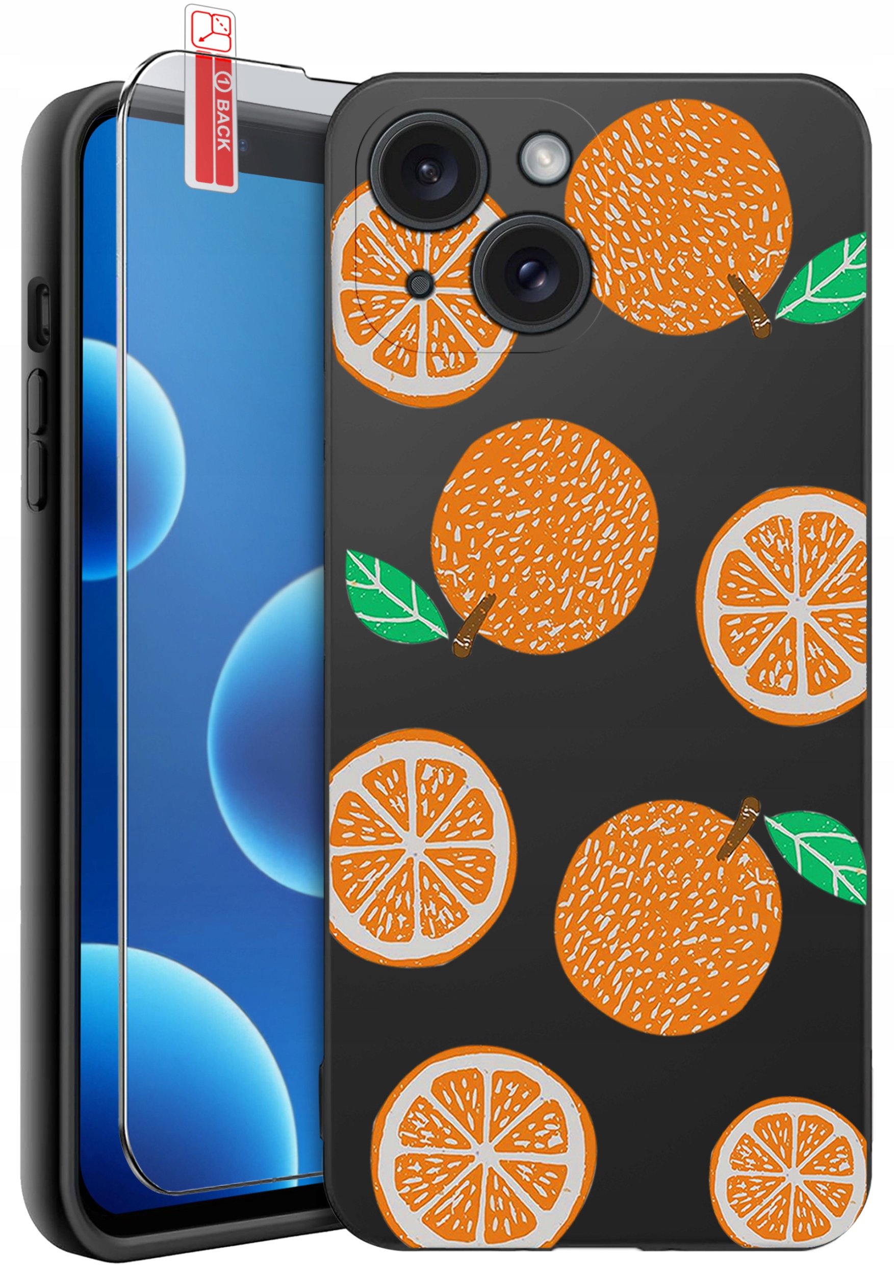 ETUI do iPhone 13 | 14 | WZORY | SILIKONOWE MATT CASE + SZKŁO 9H