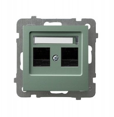AS Gniazdo komputerowe podwójne, kat. 5e MMC zielony mat GPK-2G/K/m/84