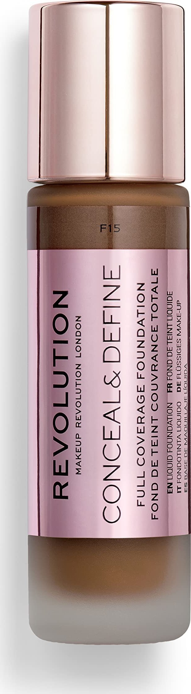Makeup Revolution Makeup Revolution, Conceal & Define, Oil Free, Cream Foundation, F 15, 23 ml For Women