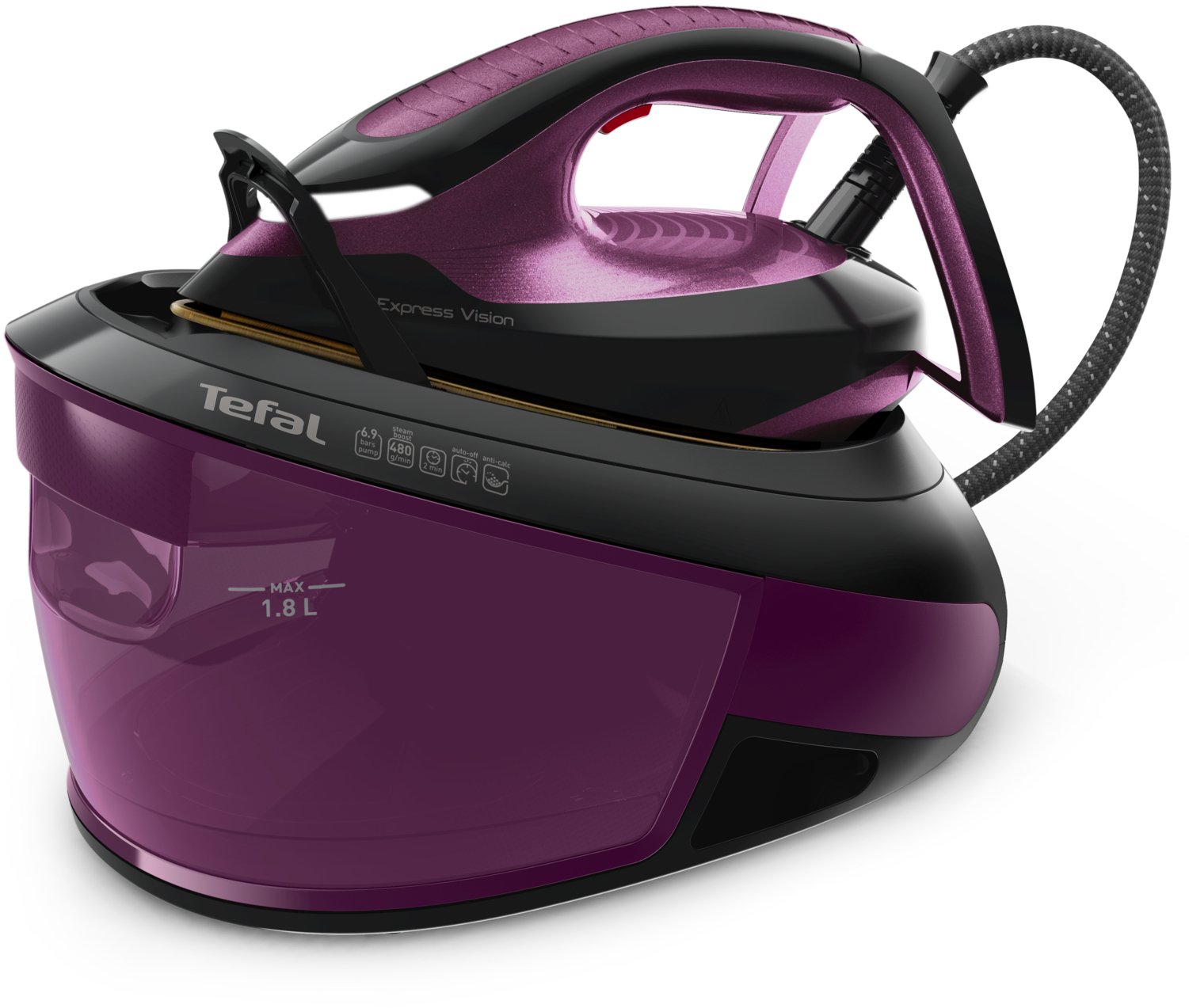 Żelazko SEB Tefal Express Vision 2800 W 1.8 L Durilium AirGlide Autoclean soleplate Purple, Black