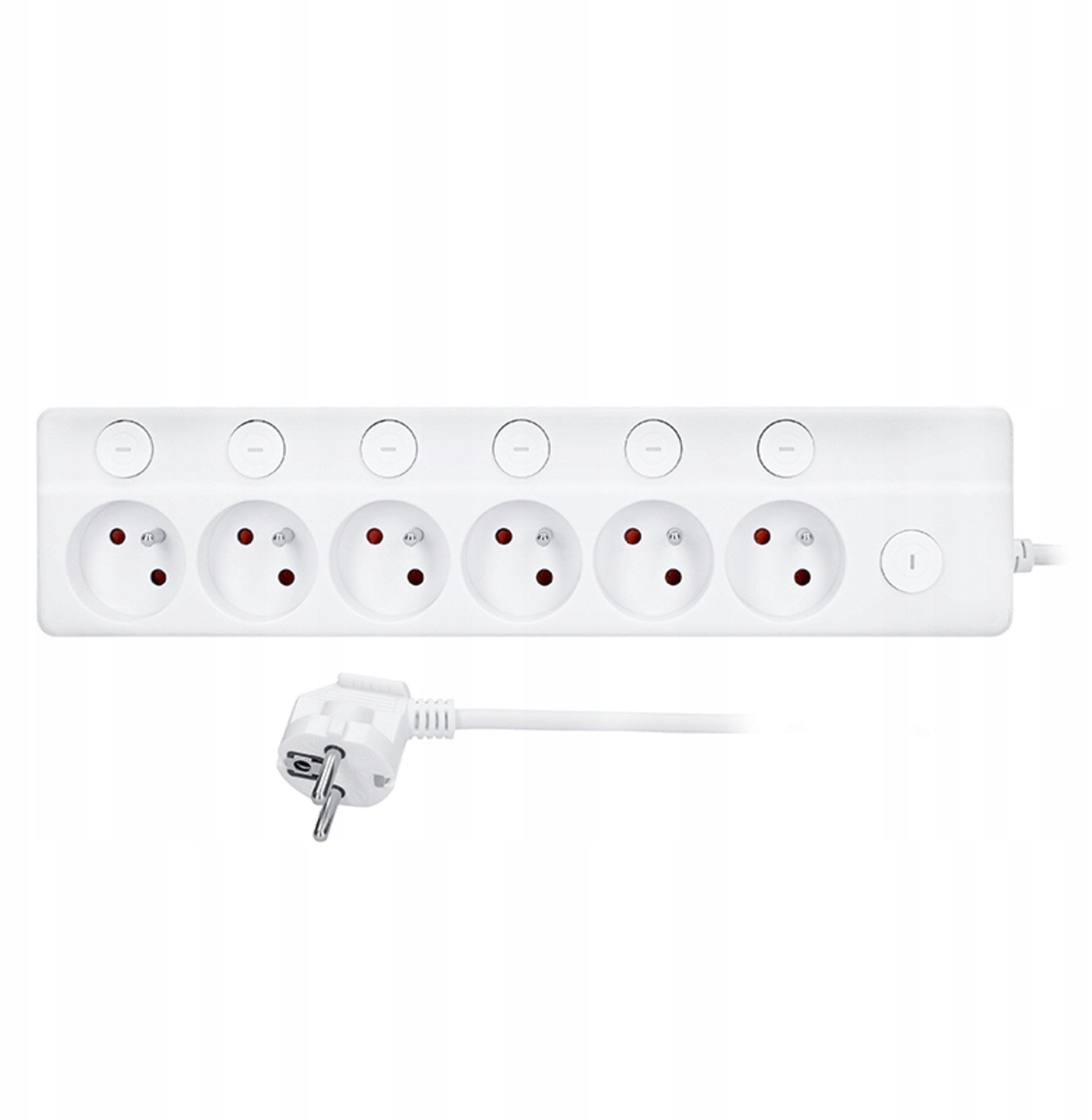 Solight 6z prodlužovací přívod, 3m, 3 x 1mm2, bílý, 6+1 vypínač