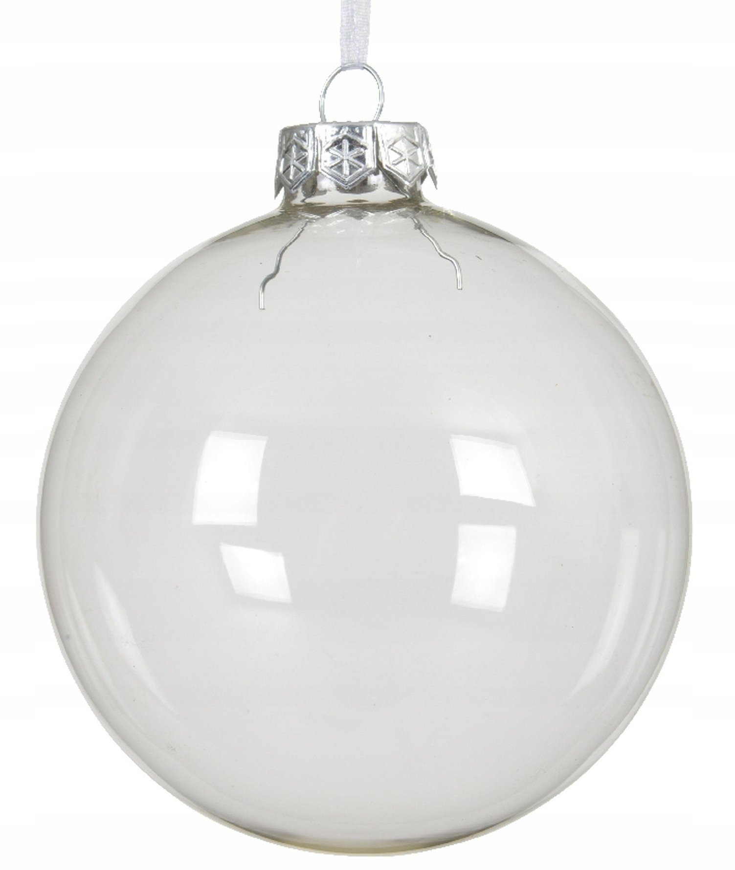 Kaemingk Bombka choinkowa szklana gładka przezroczysta duża 10cm 1szt