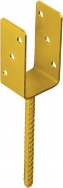 Domax Podstawa słupa kotwa 71x120x60mm złota