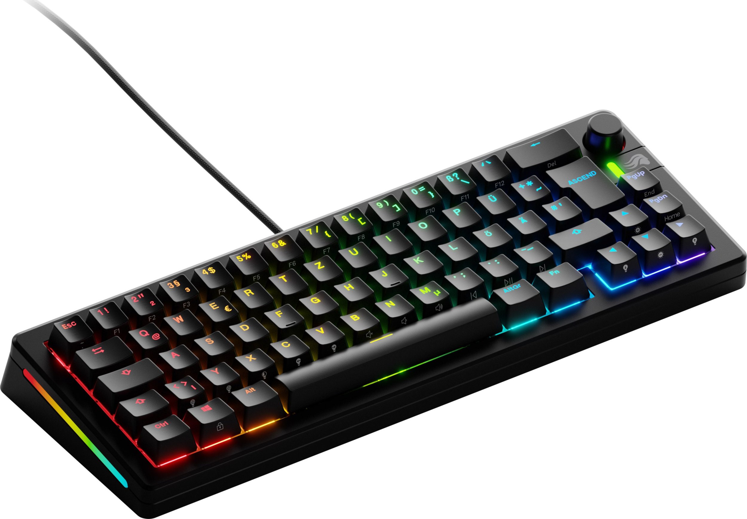 Klawiatura Glorious PC Gaming Race Glorious GMMK 3 65 % Custom Gaming-Tastatur - Pre-Built, ISO (DE), Fox Switches, schwarz