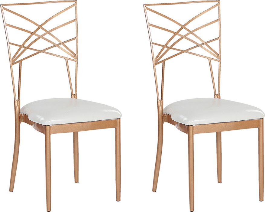 Beliani Zestaw 2 krzeseł do jadalni złoty GIRARD