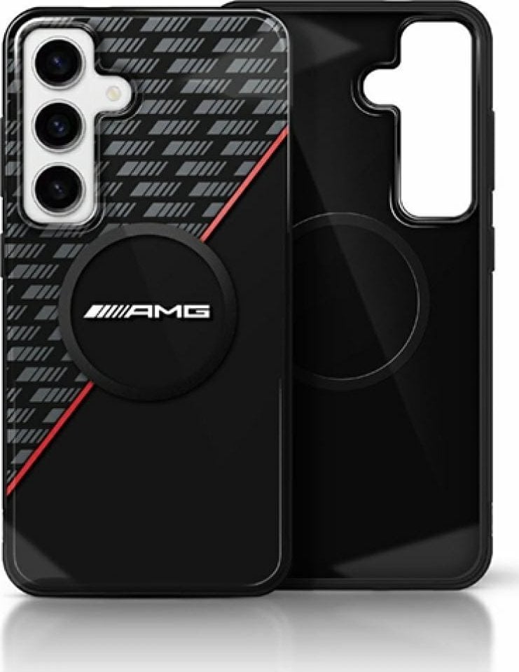 AMG Double Layer Rhombs MagSafe Case for Samsung Galaxy S25+ Black/Red