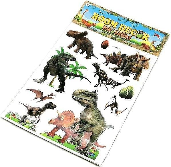 Naklejki 3D na ścianę dinozaury 50x31cm MIX