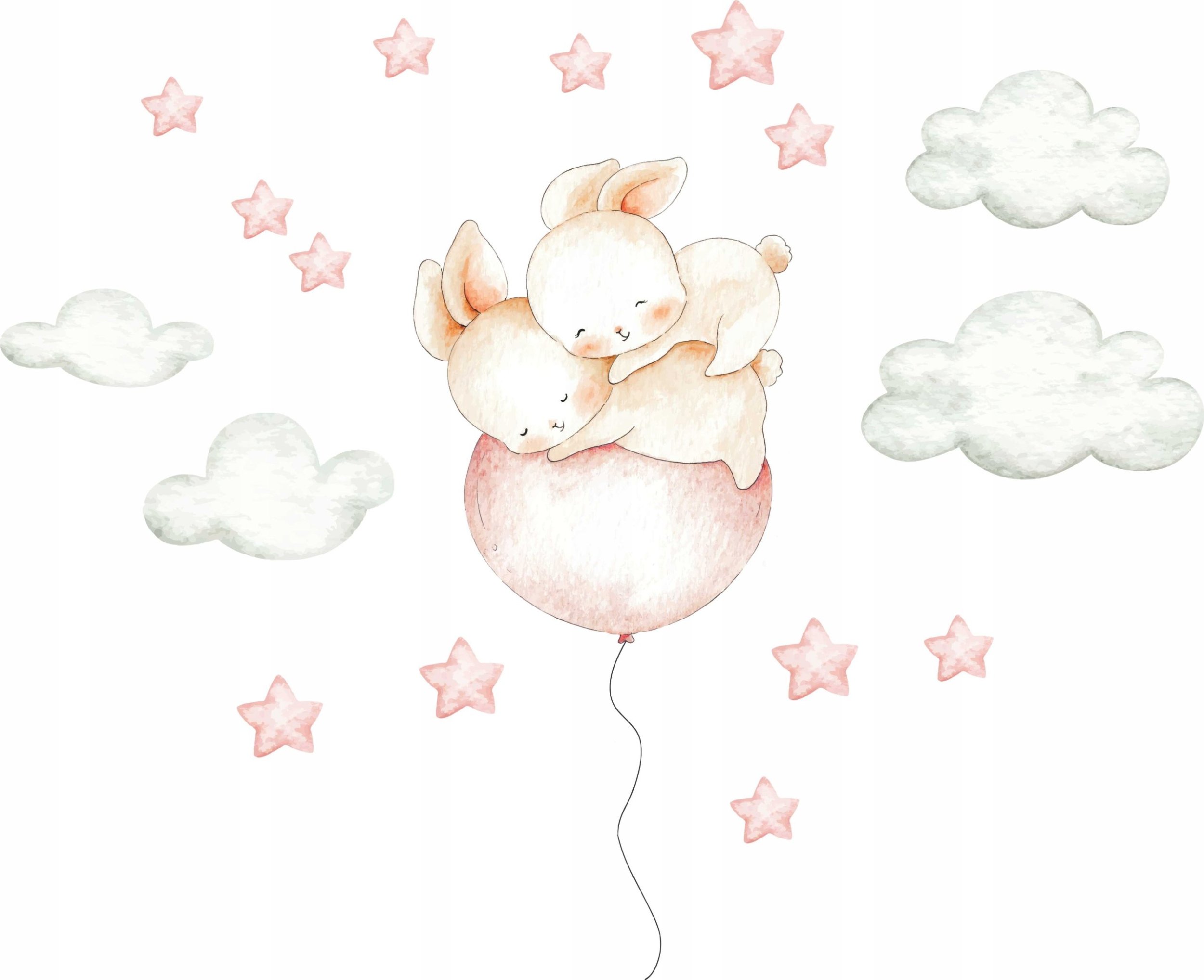 naSciane Naklejki ścienne dla dzieci królik chmurka balon R