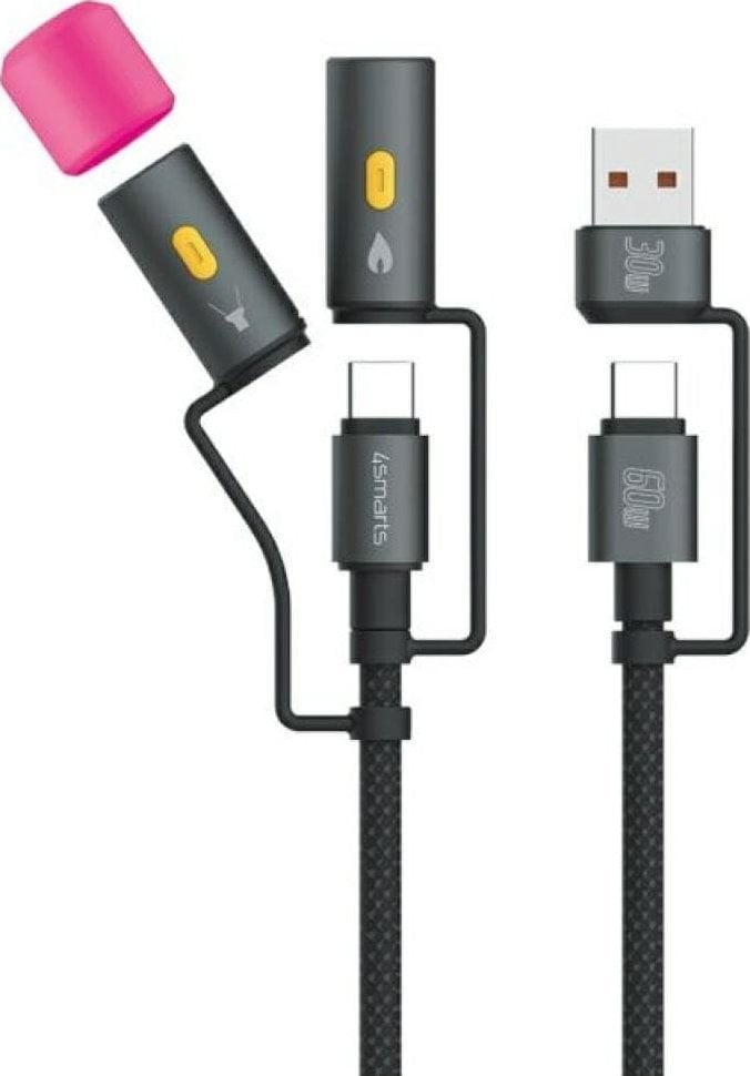Kabel USB 4smarts USB-C - USB-C 1 m Czarny (541060)