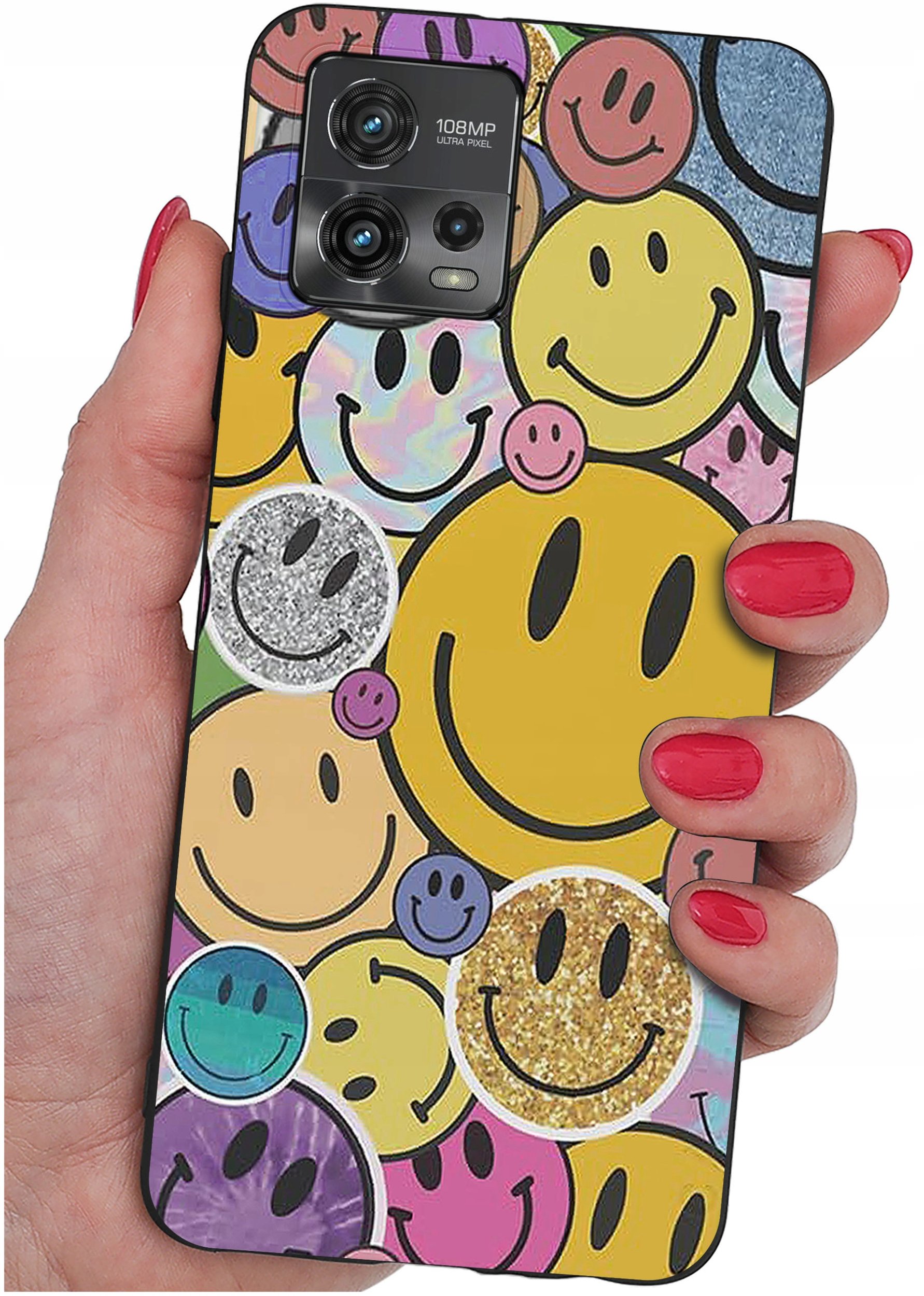 Etui do Motorola Moto G72 WZORY |SILIKONOWE MATT CASE + SZKŁO 9H