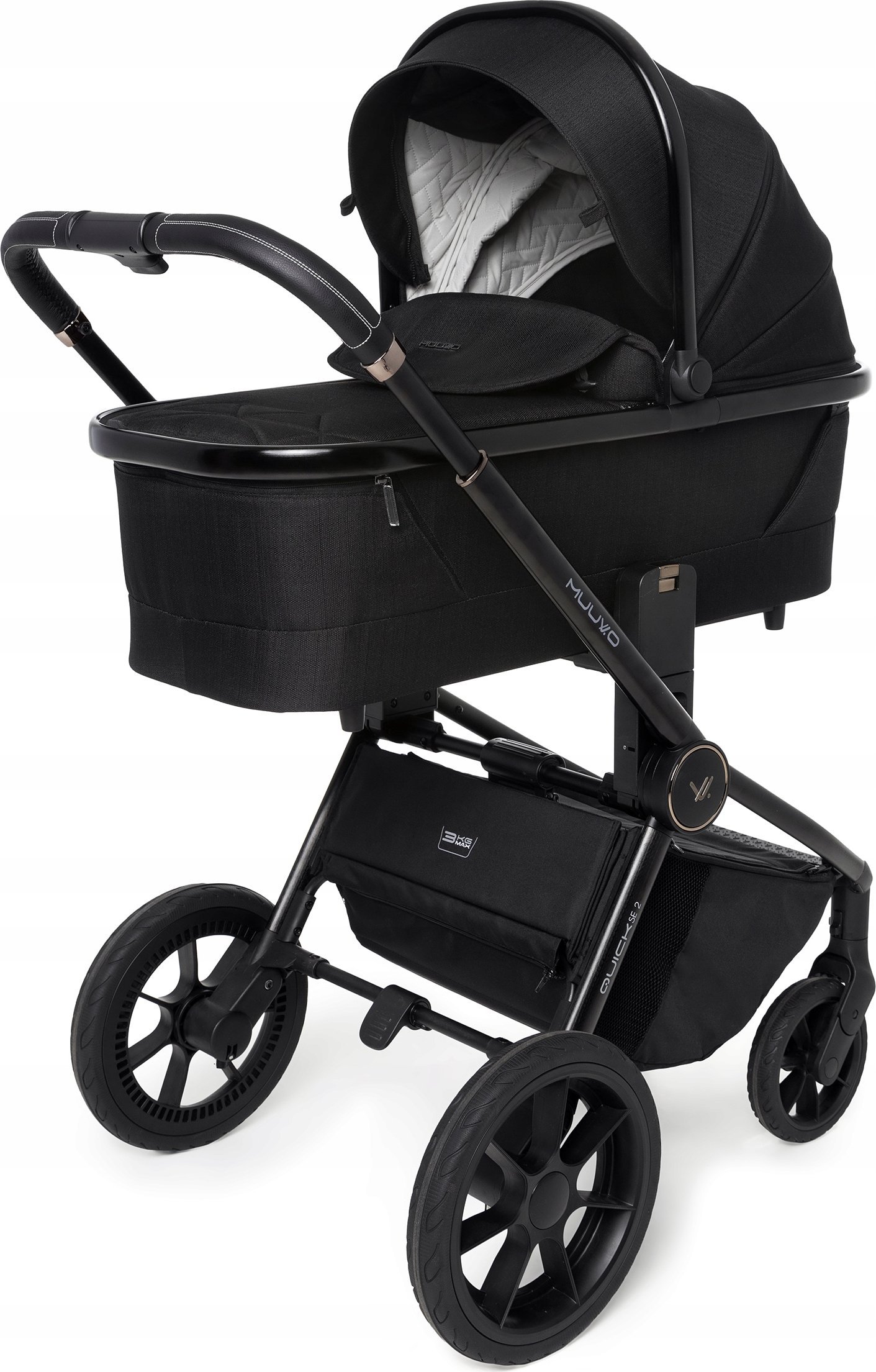 Wózek MUUVO MUUVO Quick SE 2 stroller Chromium Black 2in1 SET MQ.SE-2-CHROMIUM-BLACK-2W1