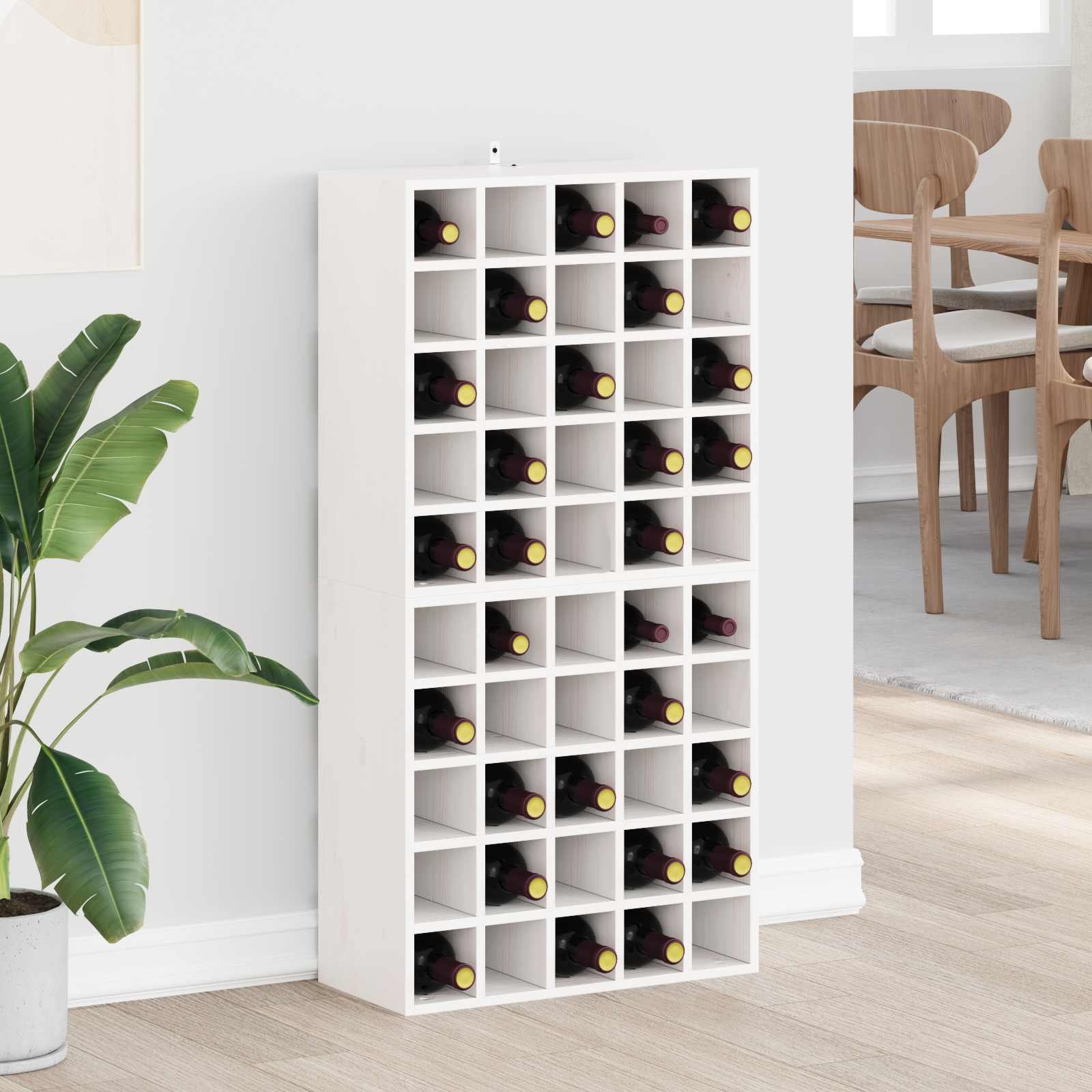 vidaXL Regał na wino 2 pcs Biały 56 x 25 x 56 cm Lekkie drewno sosnowe