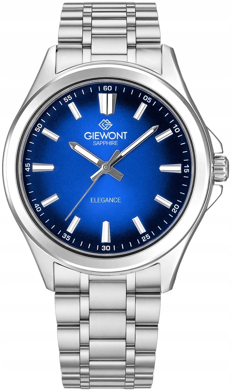 Zegarek Giewont Zegarek Męski Elegance Sapphire Srebrno Niebieski GW5160-B3