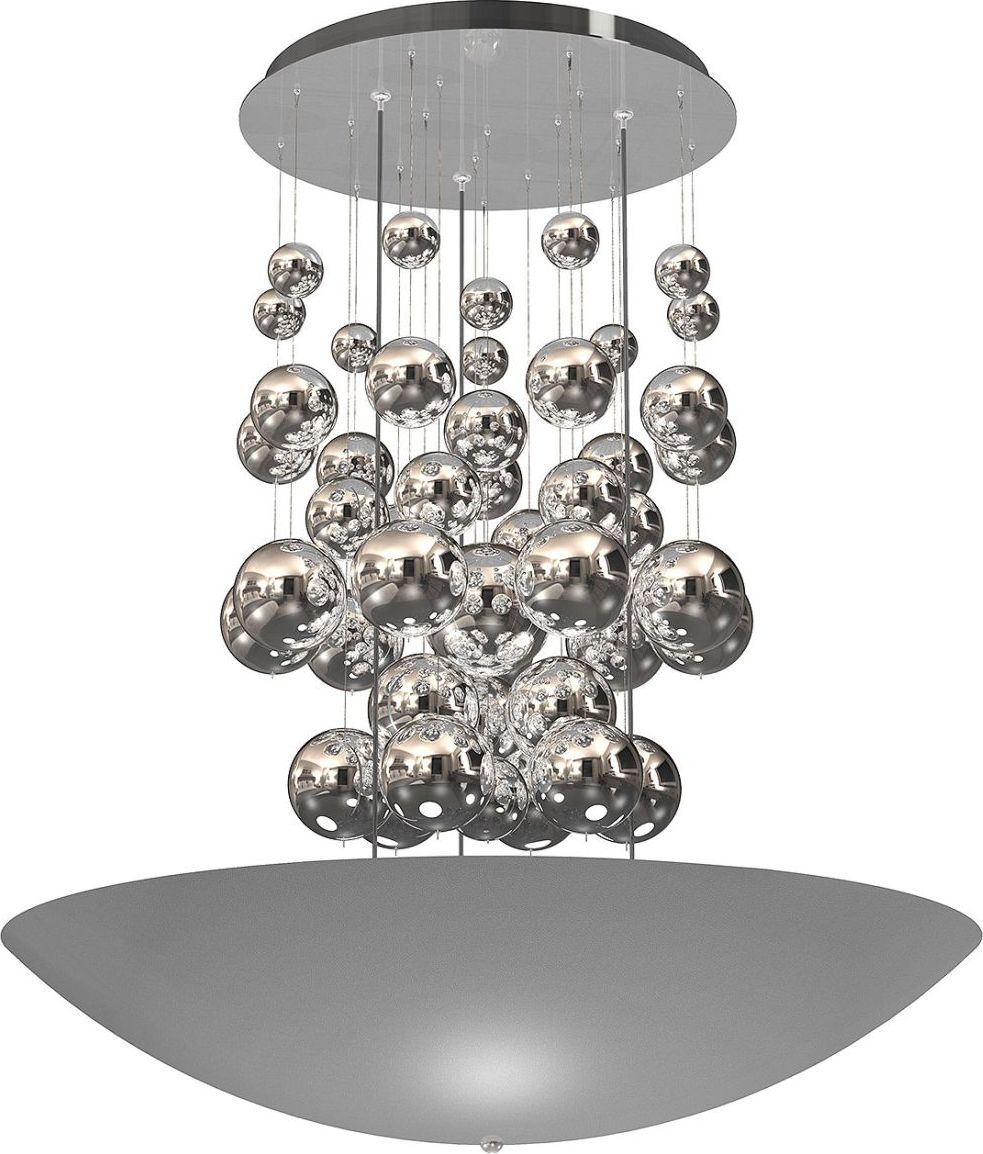 Lampa wisząca Milagro Lampa wisząca szara Milagro PERLA SILVER ledowa 858